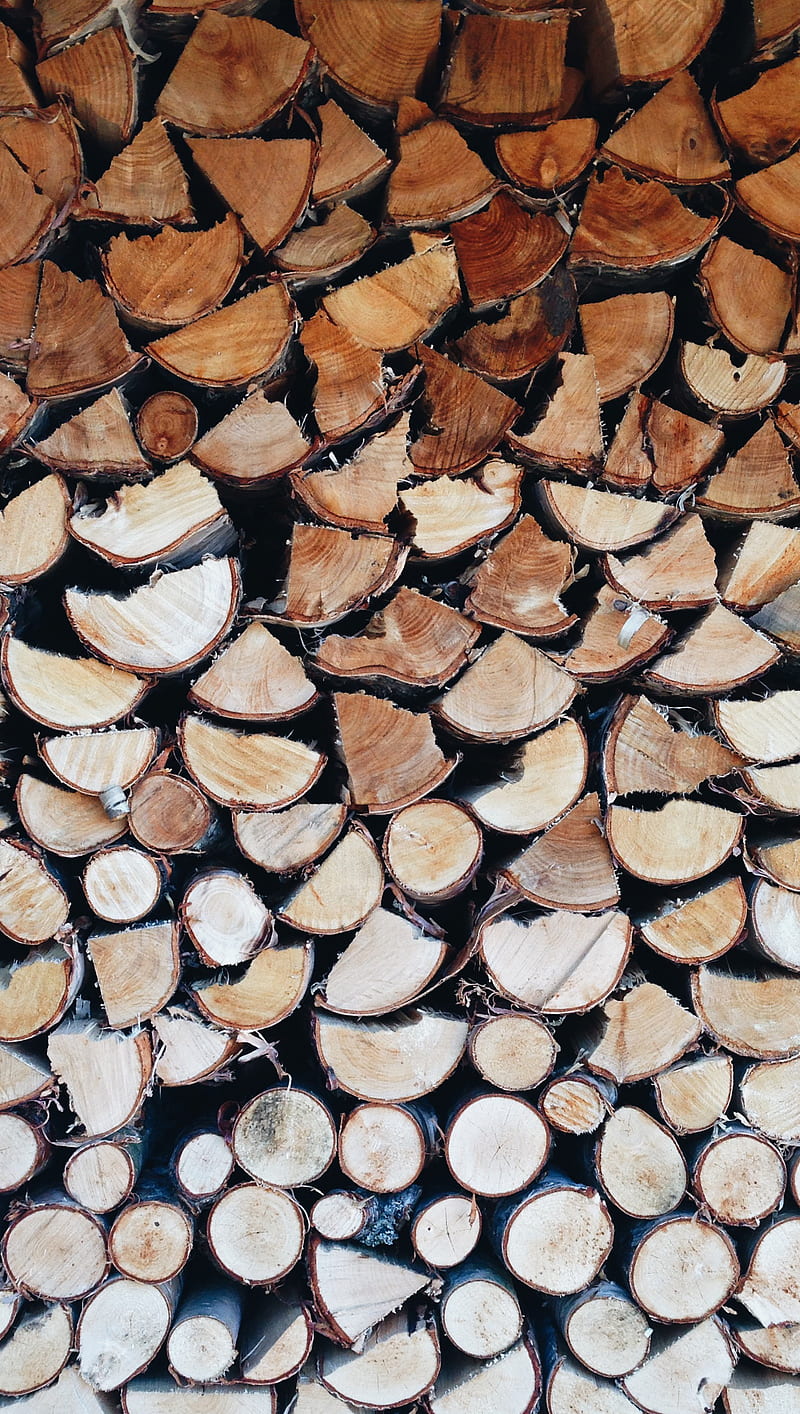 Firewood, nature, organic, pattern, stack, texture, wood, HD phone wallpaper