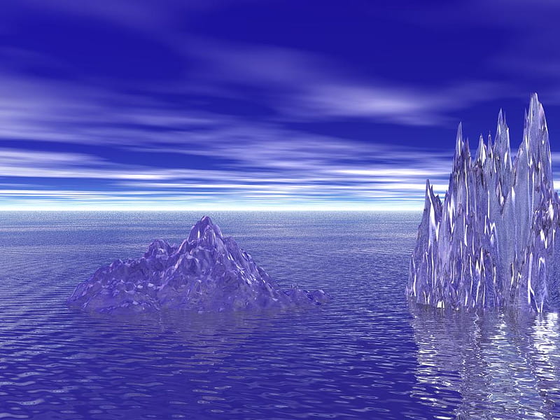 free download | Crystal Iceberg, abstract, blue, 3d and cg, HD ...