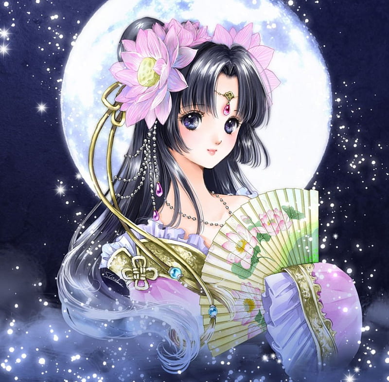 Princess Kaguya, pretty divine, bonito, sublime, sweet, blossom, nice, moon,  HD wallpaper | Peakpx
