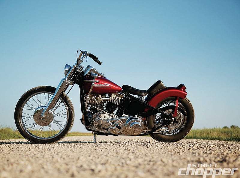 An Easy Luvin’ Panhead, Classic, Bike, Spokes, Red, HD wallpaper