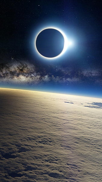 Space, clouds, eclipse, HD phone wallpaper