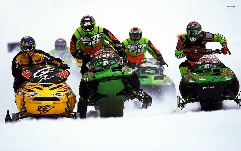 snowmobile racing, snowmobile, racing, man, snow, HD wallpaper