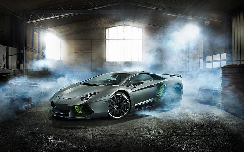 Lamborghini Aventador , lamborghini, lamborghini-aventador, concept, carros, racing, smoke, HD wallpaper
