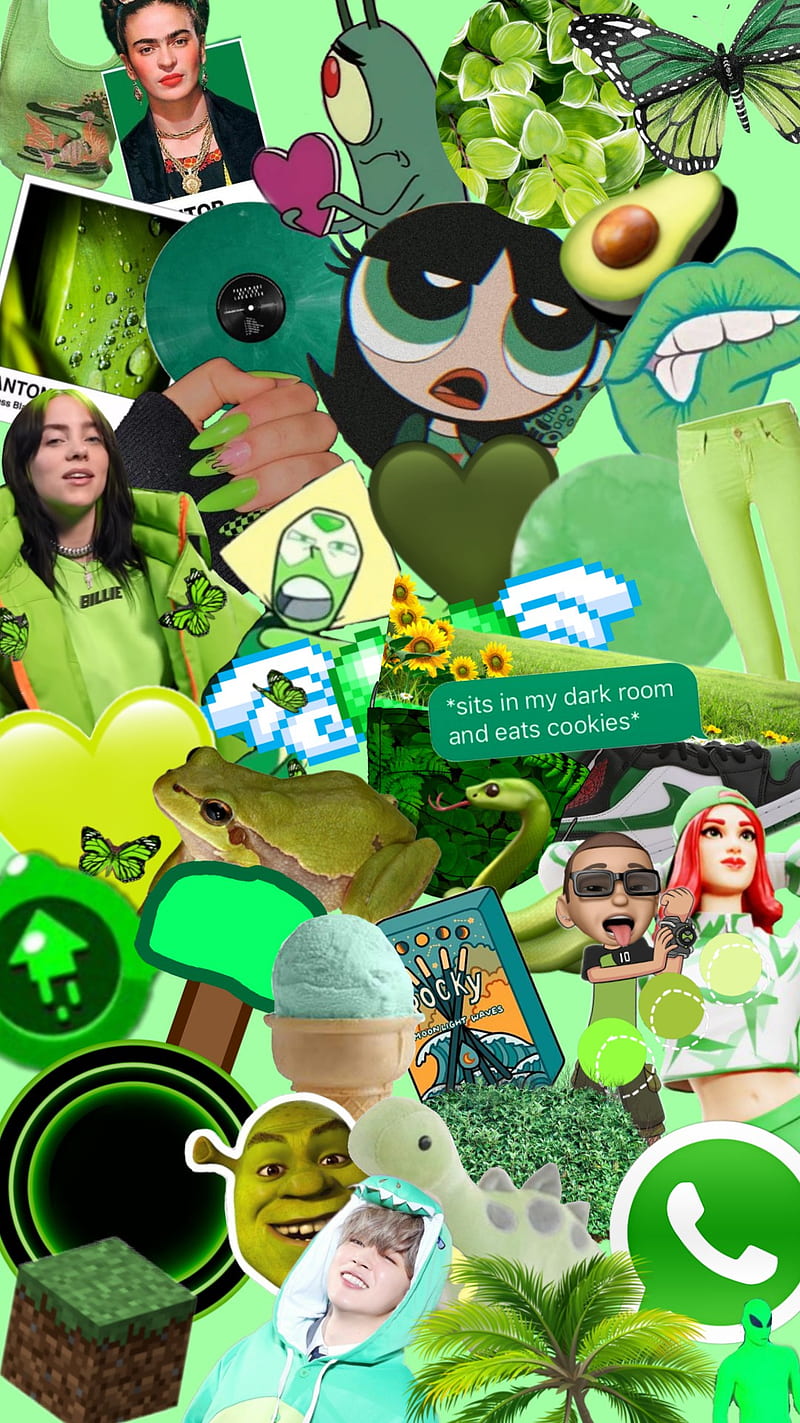 Green aesthetic, aestetic, cartoon, collage, cute, shrek, tumblr, HD phone  wallpaper | Peakpx