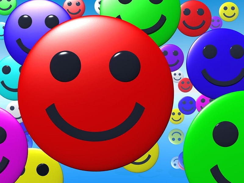 Smiley Faces, colorful, abstract, HD wallpaper