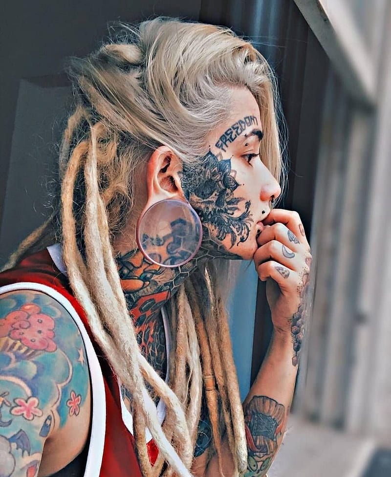 Girl tatoo, mujer, tatuada, HD phone wallpaper