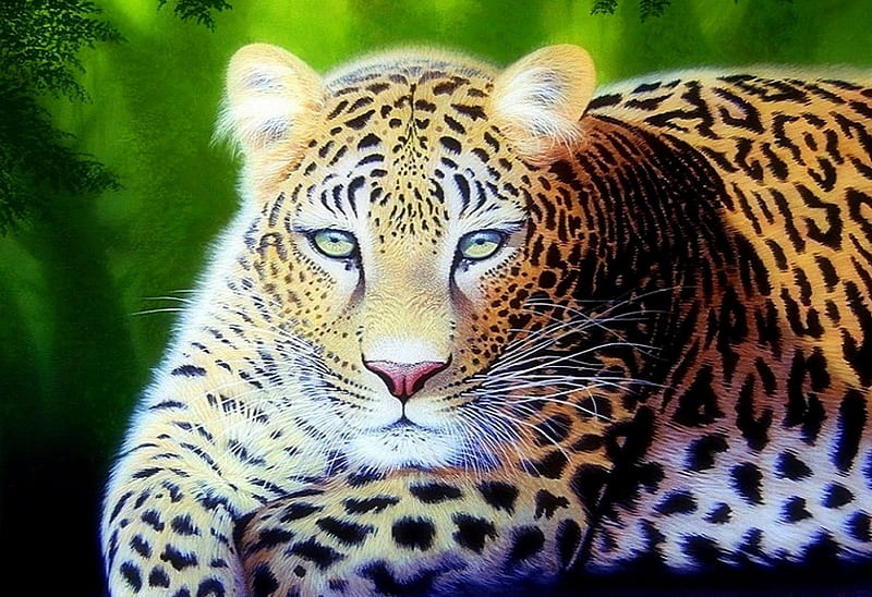 Leopard Hunters, leopard, draw and paint, colors, love four seasons,  bonito, HD wallpaper | Peakpx