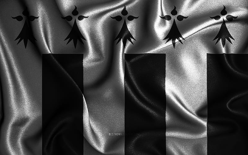Rennes flag, , silk wavy flags, french cities, Day of Rennes, Flag of Rennes, fabric flags, 3D art, Rennes, Europe, cities of France, Rennes 3D flag, France, HD wallpaper