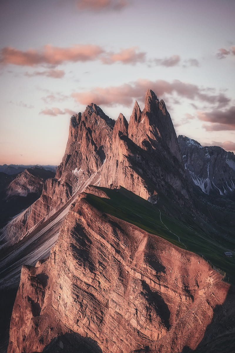 brown mountain under gray sky, HD phone wallpaper