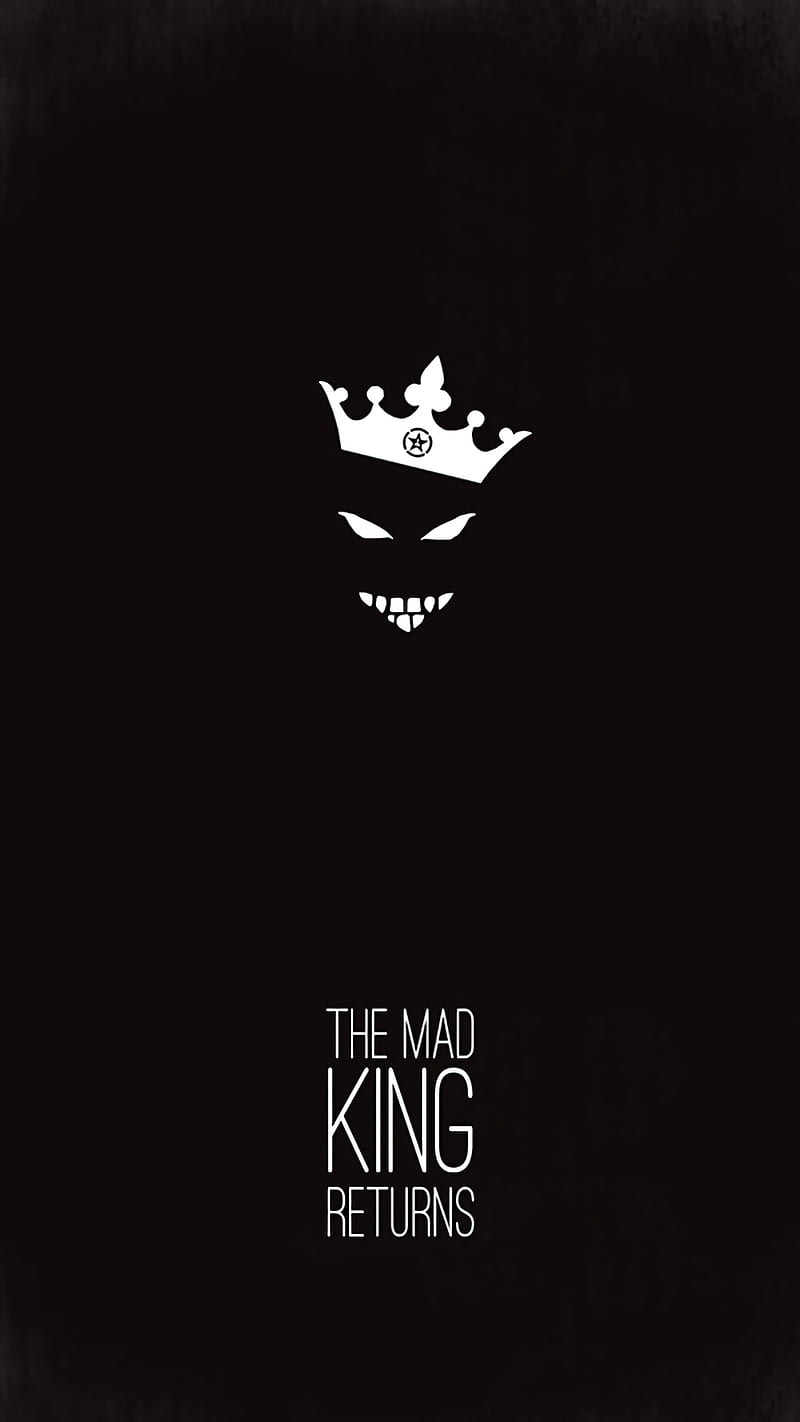 The Mad King Returns, crazy, crown, king, royalty, sinister, smile, HD phone wallpaper