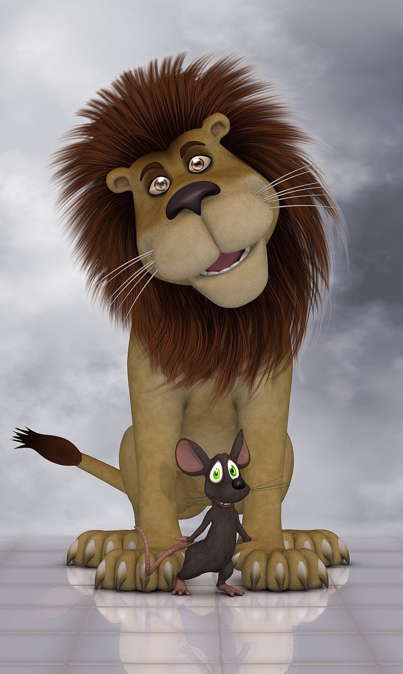 León y ratón, 3d, animal, dibujos animados, cg, divertido, toon, Fondo de  pantalla de teléfono HD | Peakpx