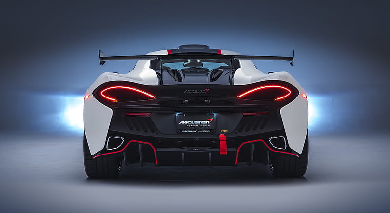 2018 McLaren 570S GT4 MSO X No. 8 White Red And Blue Accents - Rear , car, HD wallpaper