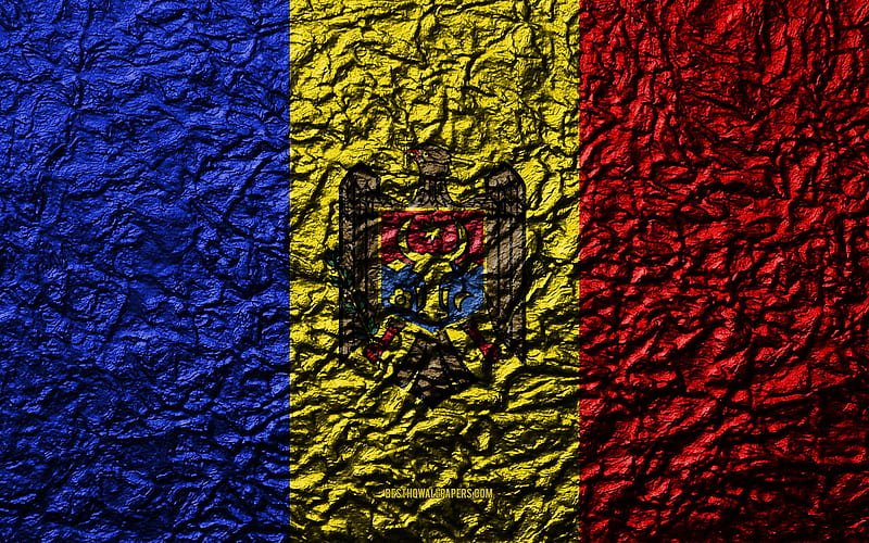 Moldova Flag With Rough Texture, Romanian Flag, HD wallpaper