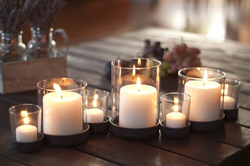 ● ● ● Cozy White Candles ● ● ●, warm, cozy, romantic, white, ambience, candles, HD wallpaper