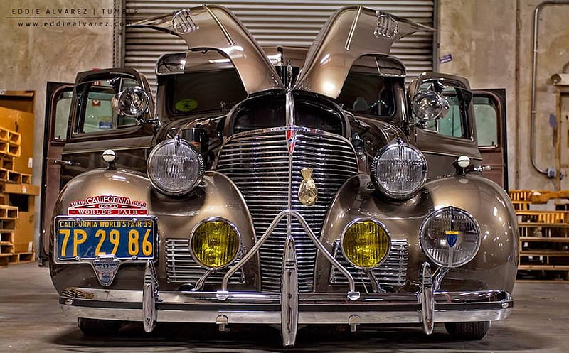 1939 Chevy Master Deluxe, fleetline, car, chevy, headlamps, oldie, lowrider, vintage, HD wallpaper