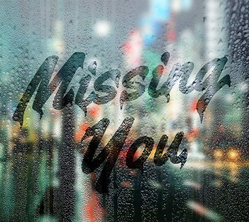 Missing You, city night, glass, rainy, HD wallpaper