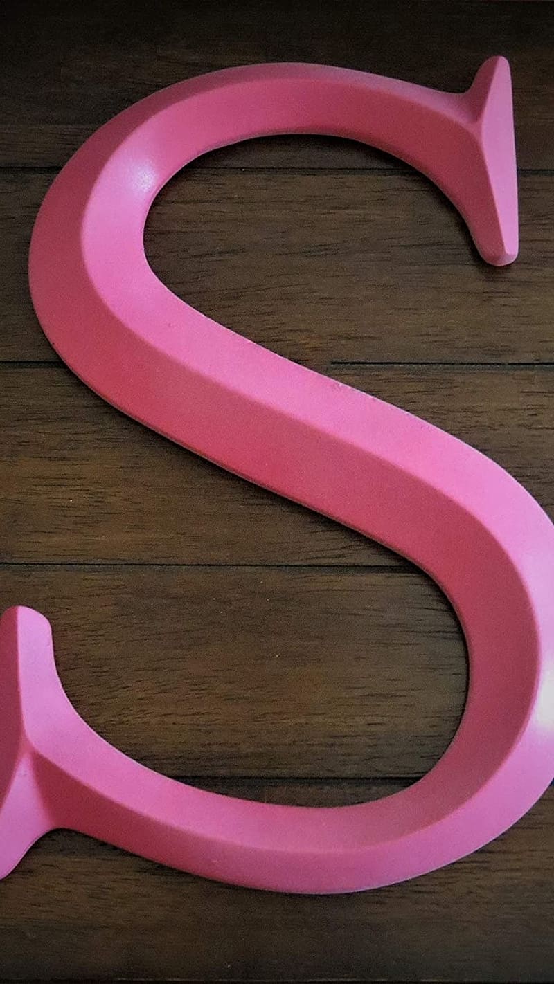 S Letter Ka In Pink Color, s letter ka, pink, color, wood, alphabet, HD phone wallpaper
