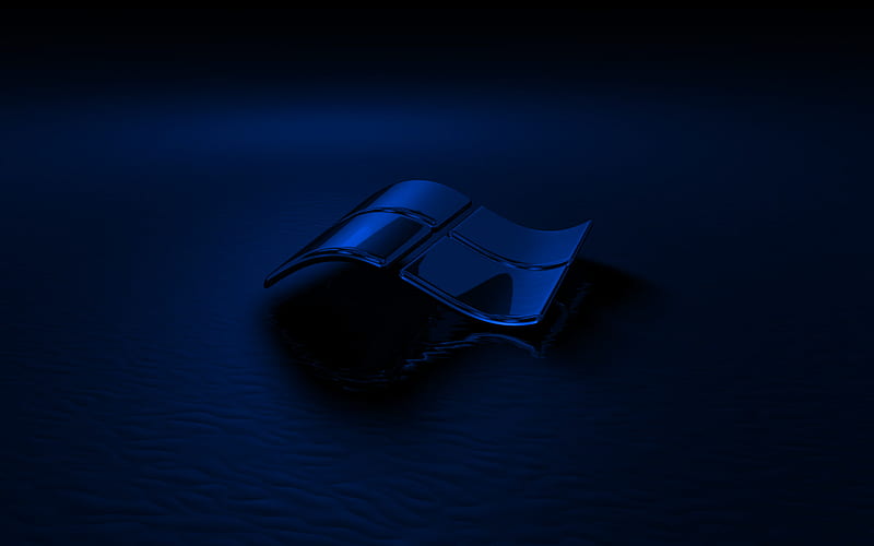 Dark blue 3d Windows logo, black background, 3d waves Dark blue background,  Windows logo, HD wallpaper | Peakpx