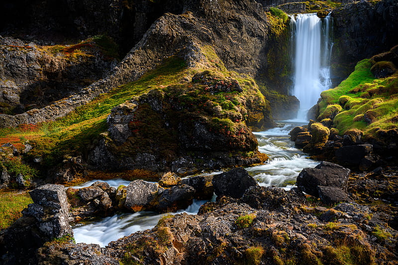 Waterfalls, Waterfall, Cliff, Iceland, Nature, HD wallpaper
