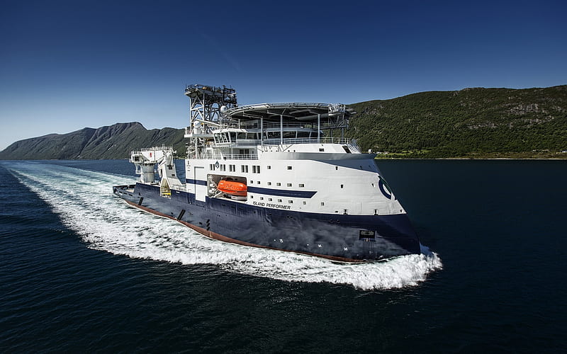 Island Performer, sea, Ulstein Verft, vessel, Offshore Supply Ship, HD wallpaper