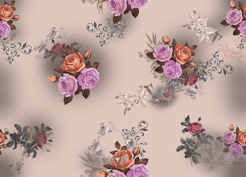 Texture, rose, eon the art studio, orange, apttern, flower, paper, pink, HD  wallpaper | Peakpx
