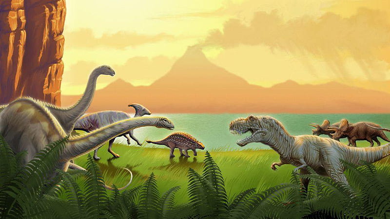 Dinosaurio de dibujos animados dinosaurio, Fondo de pantalla HD | Peakpx
