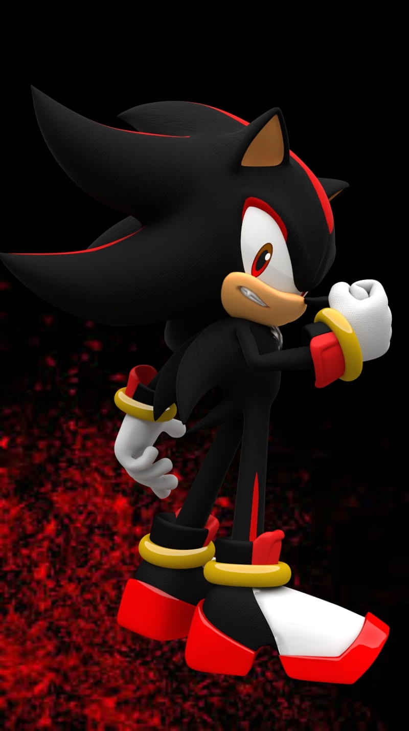 Sonic, black, red, HD phone wallpaper