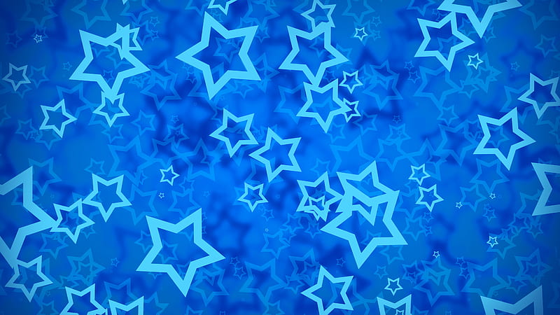 Blue Stars, stars, shapes, abstract, HD wallpaper
