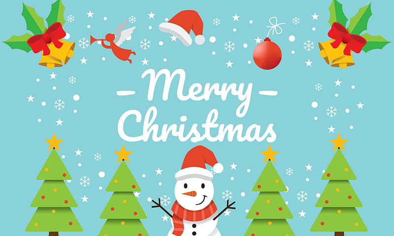 Happy Merry Christmas Background. Cute Merry Christmas Vector Design Illustration With Flat Style, Cute Christmas banner, greeting card Merry Christmas Day. 4669372 Vector Art at Vecteezy, HD wallpaper