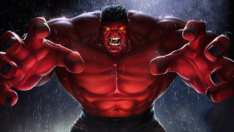 Red Hulk Contest Of Champions, marvel-contest-of-champions, games, marvel, hulk, artstation, HD wallpaper