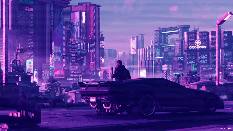 Cyberpunk 2077, synthwave, sci-fi games, futuristic, neon city