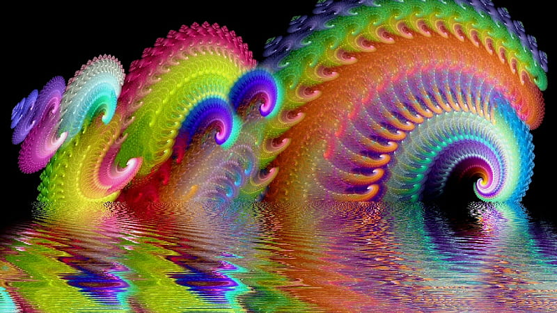 Psychedelic 3D Fractal Digital Art Trippy, HD wallpaper