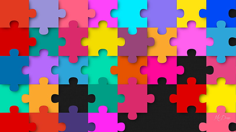 Life is a Puzzle, bright, colors, pieces, puzzle, abstract, play, Firefox Persona theme, HD wallpaper