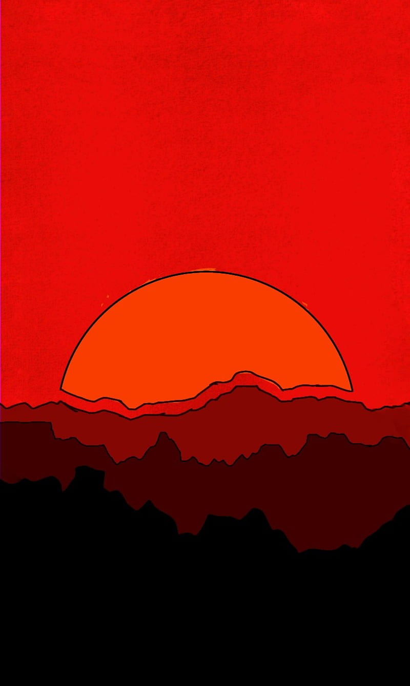 Minimal RDR2, edge, landscape, minimalist, minimalistic, nature, sun, theme, themes, HD phone wallpaper