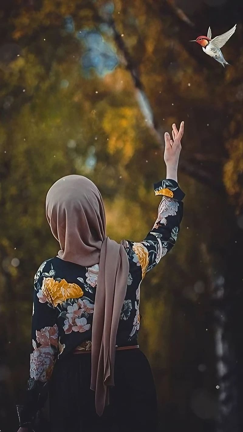 Islamic Girl Hidden Face, islamic girl, girl hidden face, muslim girl, HD phone wallpaper