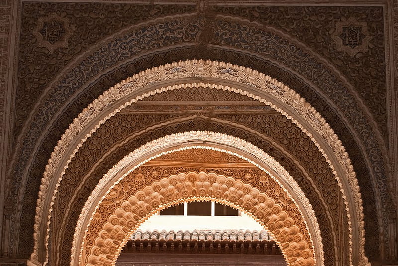 Granada, patio de los leones, alhambra, spain, HD wallpaper