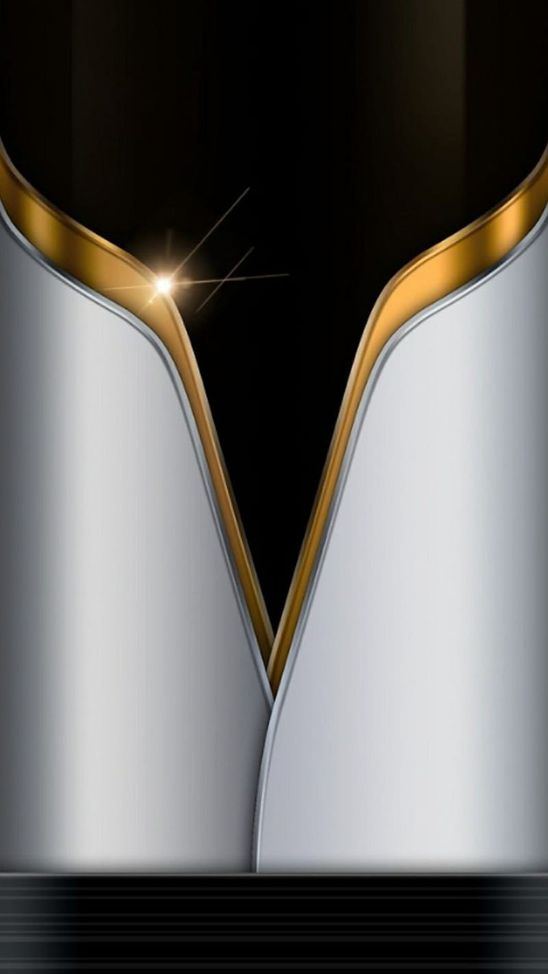 V shape, abstract, background, gold, silver, HD phone wallpaper
