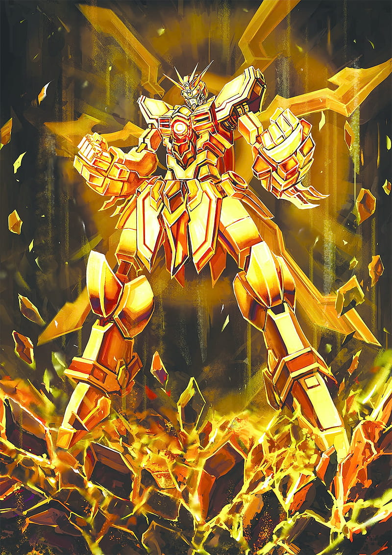 Gundam Hyper Mode, burning gundam, gundam, anime, HD phone wallpaper