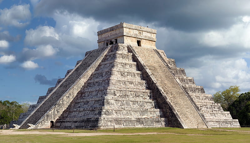 chichen itza, pyramid of kukulkan, mexico, HD wallpaper