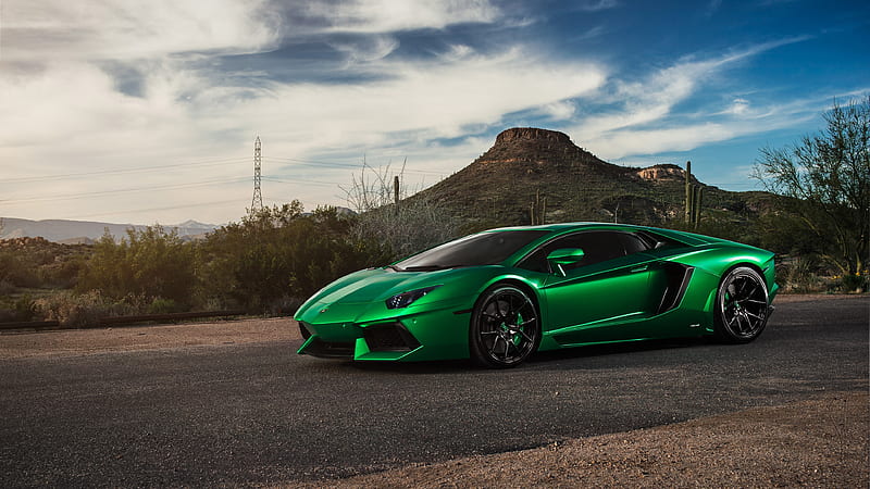 Lamborghini Aventador Green , lamborghini, lamborghini-aventador, carros, green, HD wallpaper