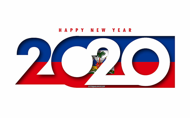 Haiti 2020, Flag of Haiti, white background, Happy New Year Haiti, 3d art, 2020 concepts, Haiti flag, 2020 New Year, 2020 Haiti flag, HD wallpaper