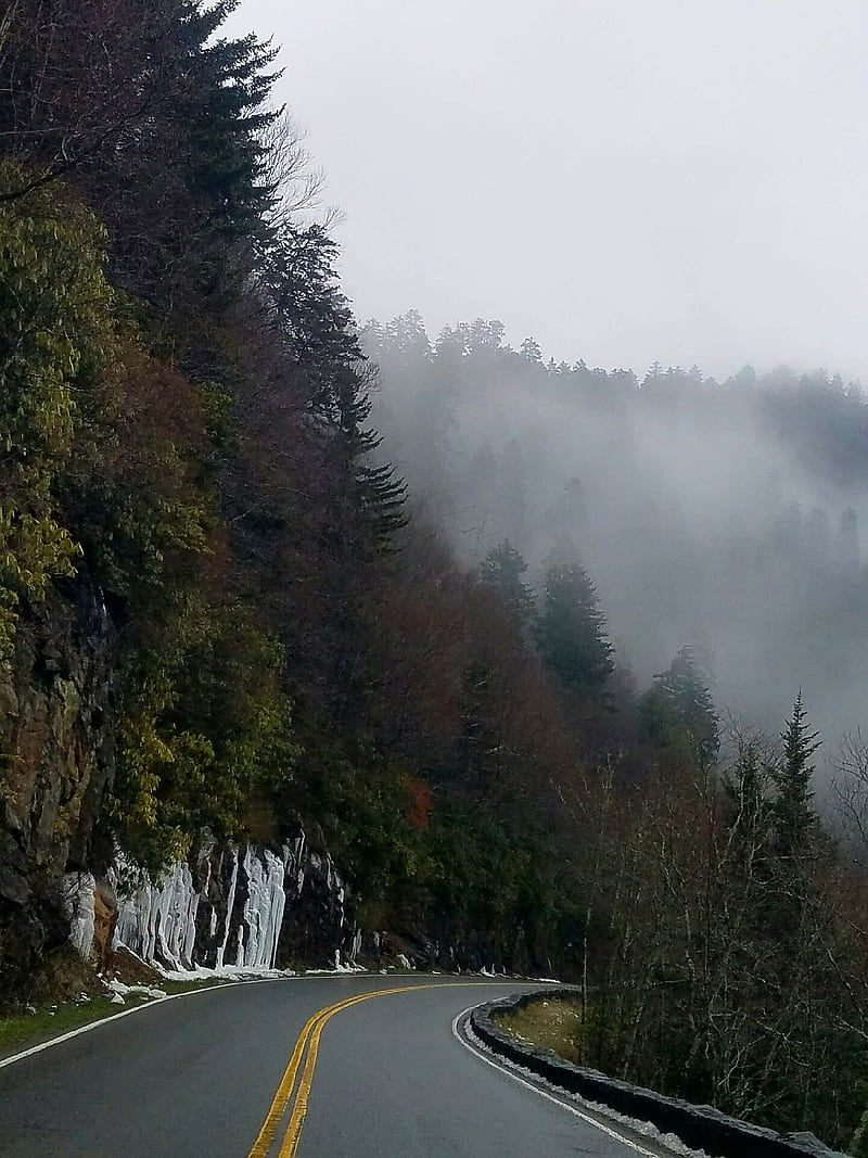 Smokey mountain 2018, dark, foggy, galaxy, gatlinburg, new, road, spring, trip, HD phone wallpaper
