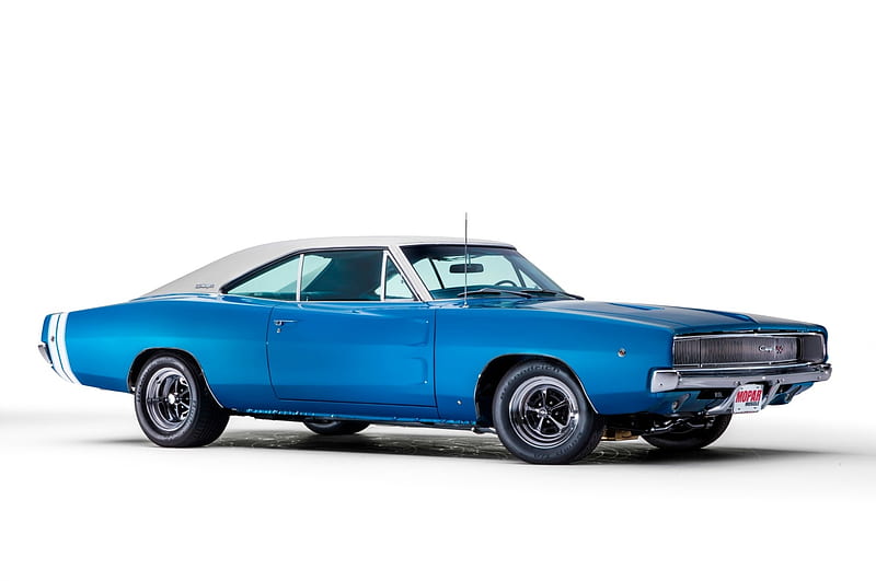 1968-Dodge-Charger-RT, Classic, GM, Blue, Muscle, HD wallpaper