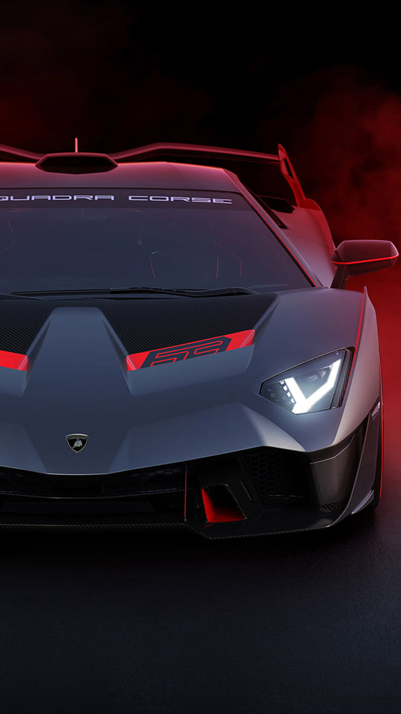 Lamborghini SC18, new, car, hypercar, supercar america red, HD phone wallpaper