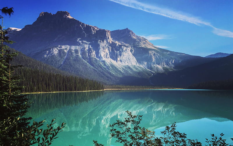 Mount Assiniboine mountains, Canadian landmarks, lake, British Columbia, Alberta, Canada, Canadian Rockies, HD wallpaper