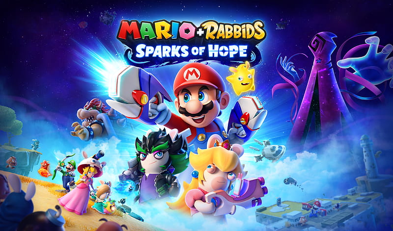 Video Game, Mario + Rabbids Sparks of Hope, Mario, Rabbids, Bowser, Luigi, Princess Peach, HD wallpaper