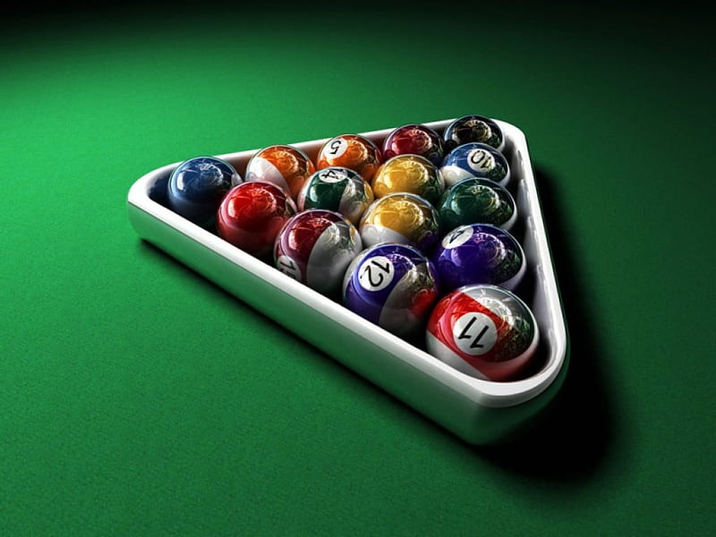 Games people play, game, triangle, pool table, balls, HD wallpaper