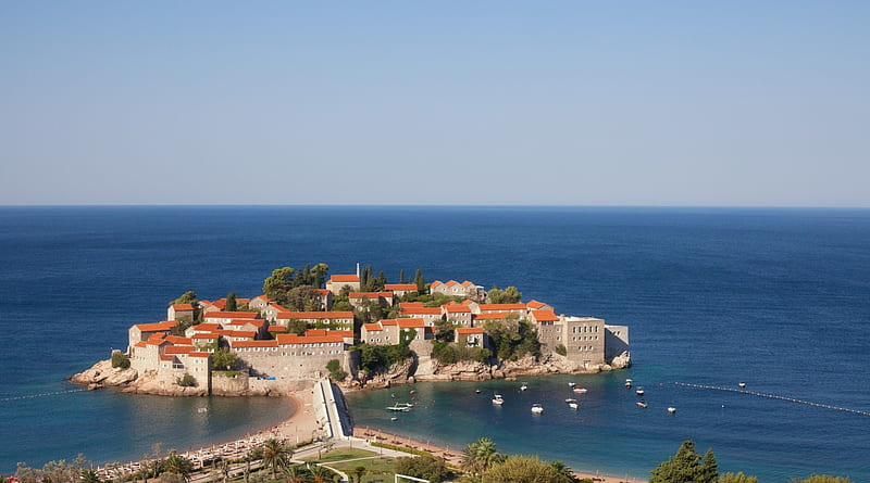 Sveti stefan islet in montenegro, boats, islet, sea, town, HD wallpaper ...