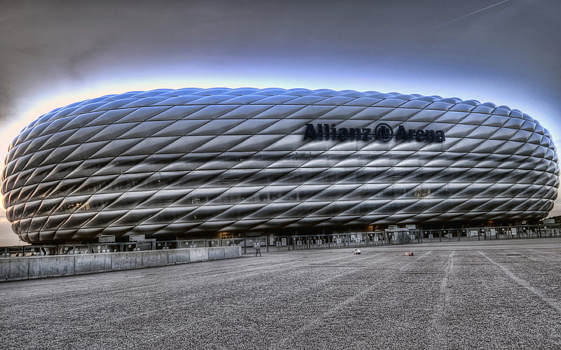 Bayern Munich Stadium panorama, Allianz Arena, R, soccer, football stadium, Bayern Munich arena, Germany, german stadiums, HD wallpaper