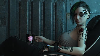 Wallpaper cyberpunk, women, Cyberpunk 2077, Judy Alvarez for mobile and  desktop, section игры, resolution 3840x1800 - download